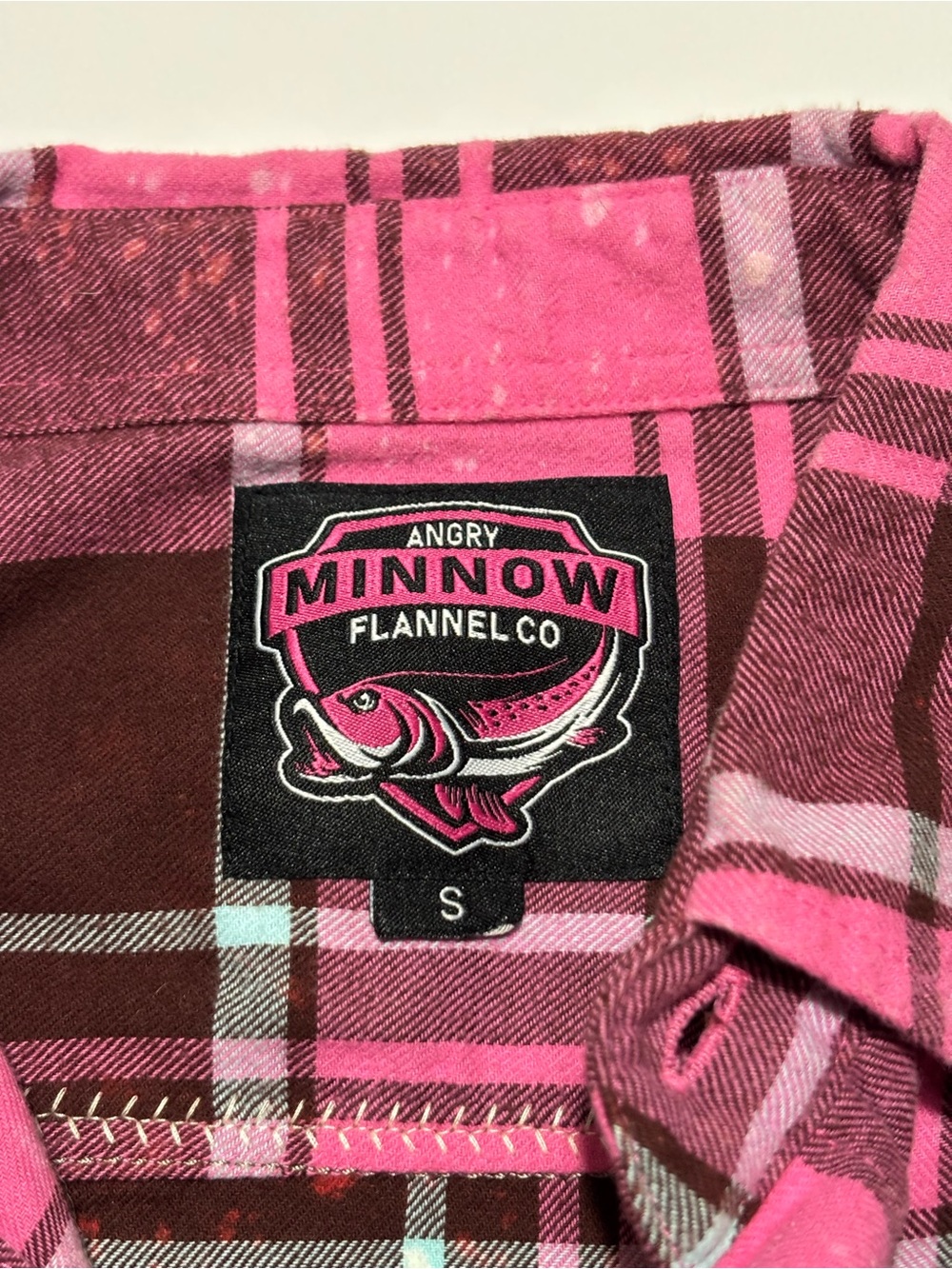 Angry Minnow Hot Pink & Maroon Oversized Cotton Flannel With Chicken Graphic - Picture 3 of 6